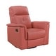 preview thumbnail 1 of 20, Fremont & Park Monte 35.5" Leather Swivel Glider Manual Recliner - 360-Degree Swivel Red
