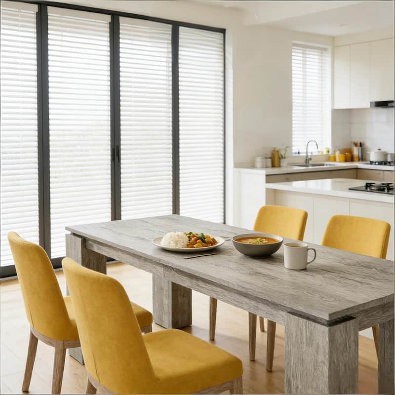 Dining Table for 6-8, Wood Kitchen Table with Thick Stable Legs, Large Work Table Meeting Table for Dining