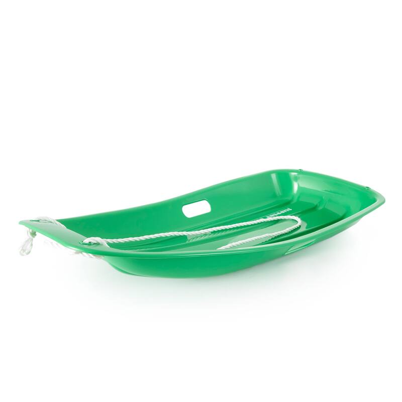 Slippery Racer Downhill Sprinter Toboggan Snow Sled 2 Pack, 1 Pink and 1 Green