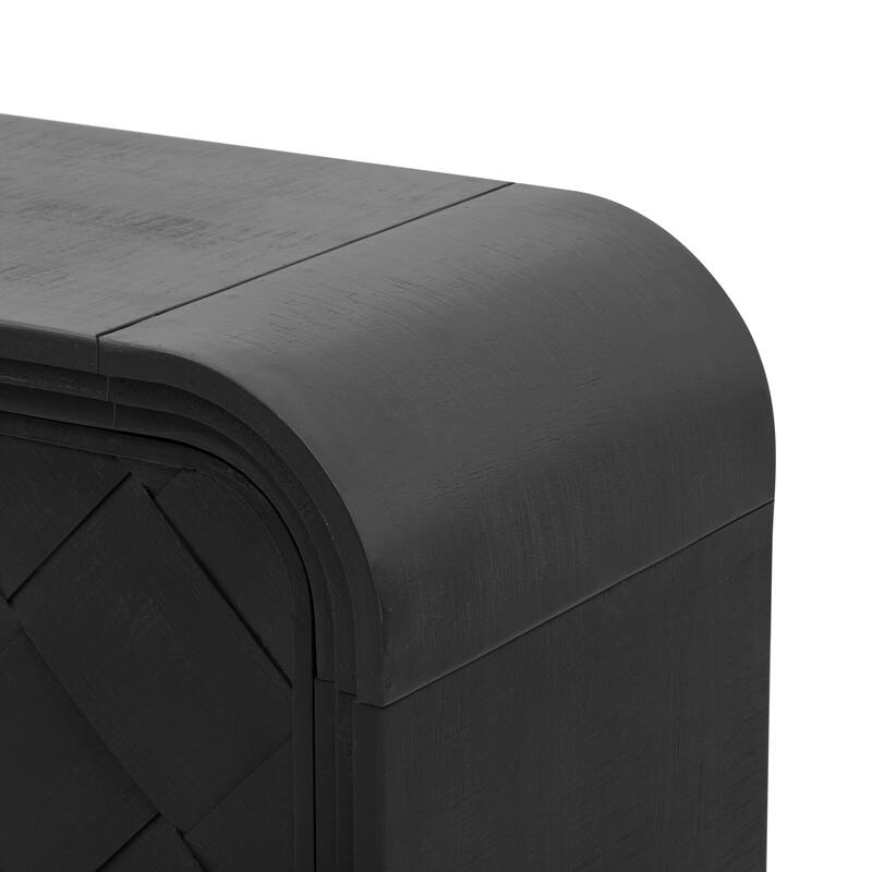 Versatile Console Table Side Table with Storage Cabinet, Black Hallway Table Entryway Table with Shelves