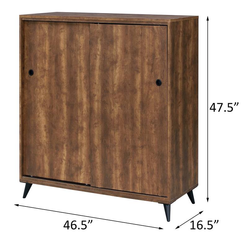 Southside Oak Shoe Cabinet with 2 Sliding Doors
