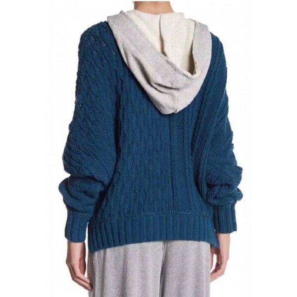 cable knit sweater with hood
