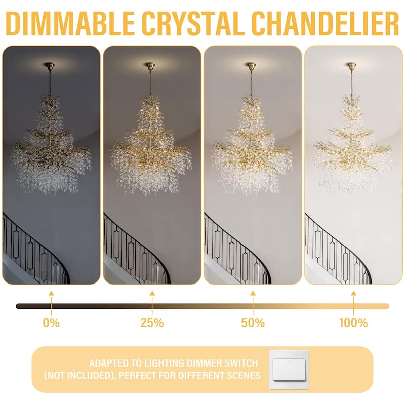 KAYLA 39.3-90.5in HorseshoeMountain ShapeChandelier