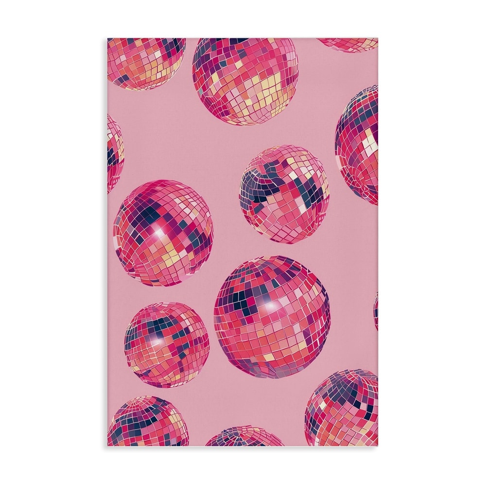 Stupell Vivid Pink Disco Pattern Canvas Wall Art Design By LSR Design Studio