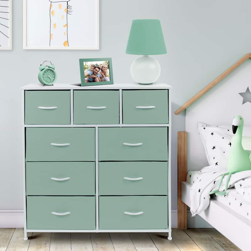 Modern Color Print 9-cubby Storage Tower