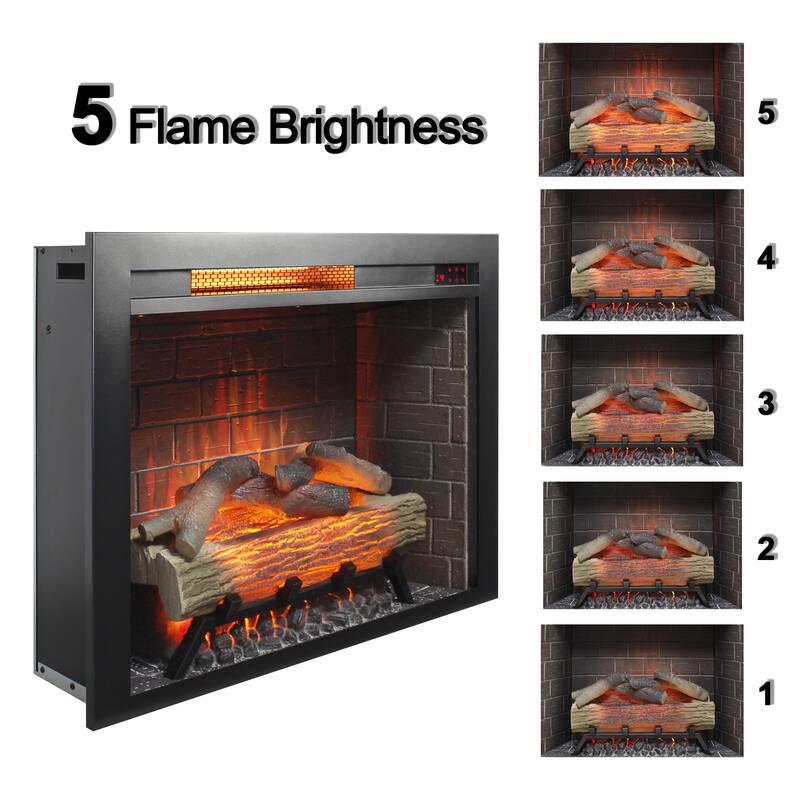 28" Insert Infrared Electric Fireplace with Touch Panel