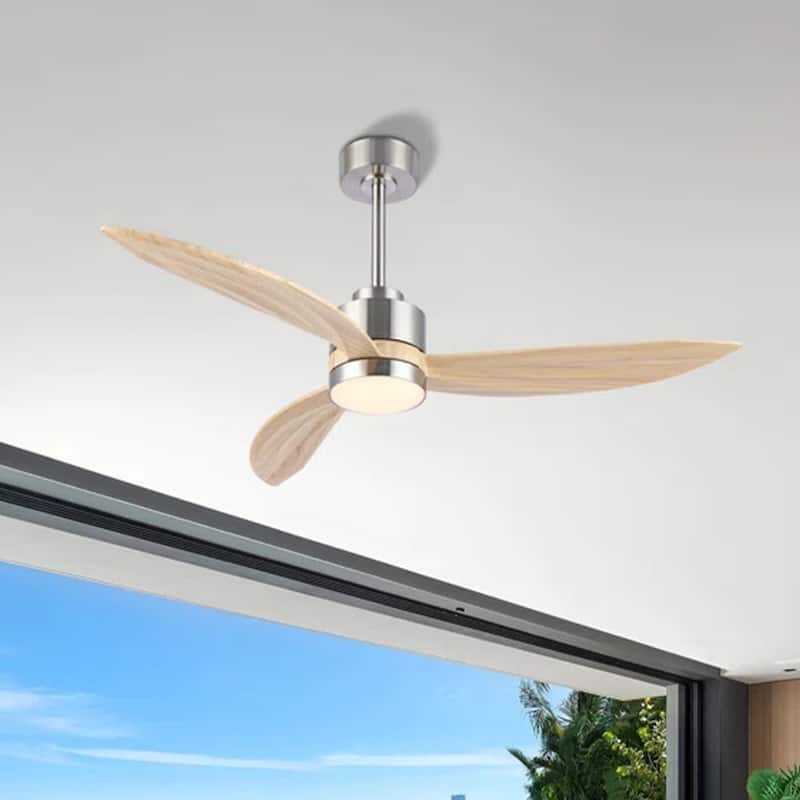 WINGBO 64-inch 3-Blades Indoor Celiing Fan with LED Light, White