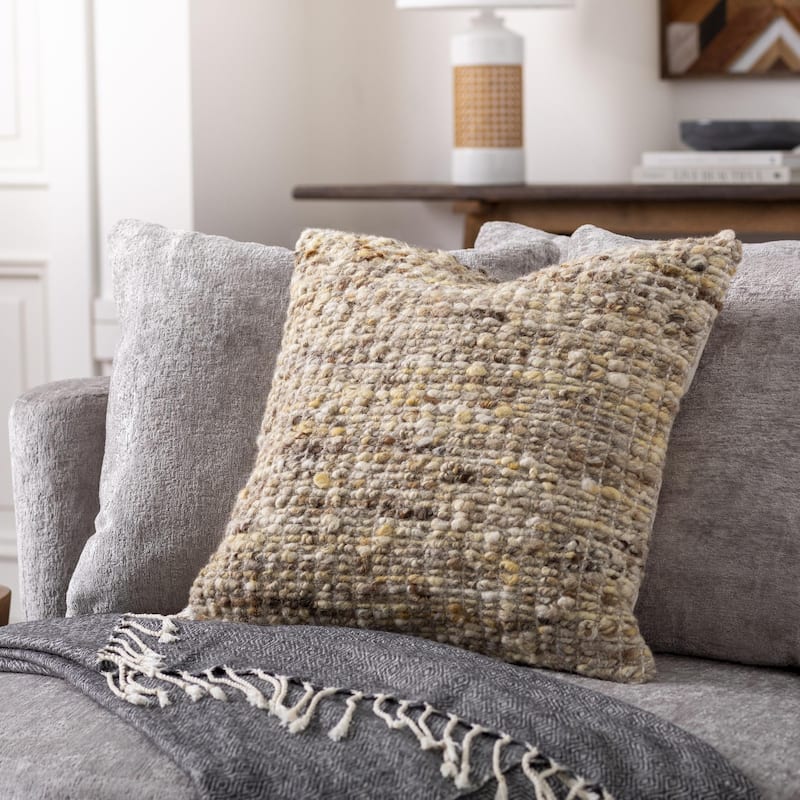 Lorett Hand Woven Wool Throw Pillow