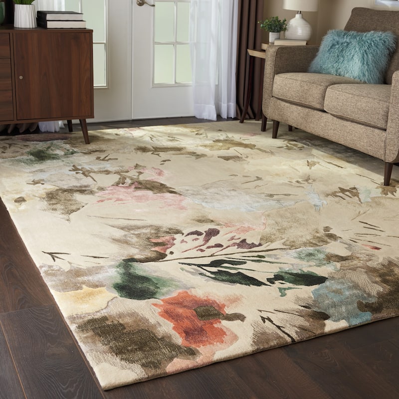 Nourison Hand-tufted Prismatic Modern Abstract Floral Area Rug