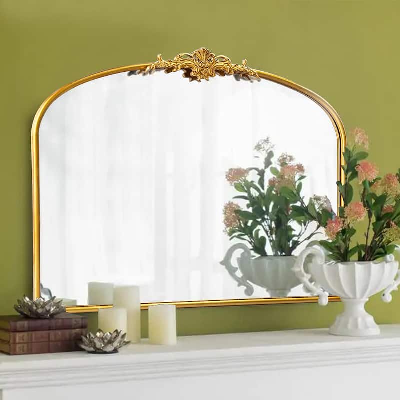 Vintage Carved Arched Mirror Baroque Mirror