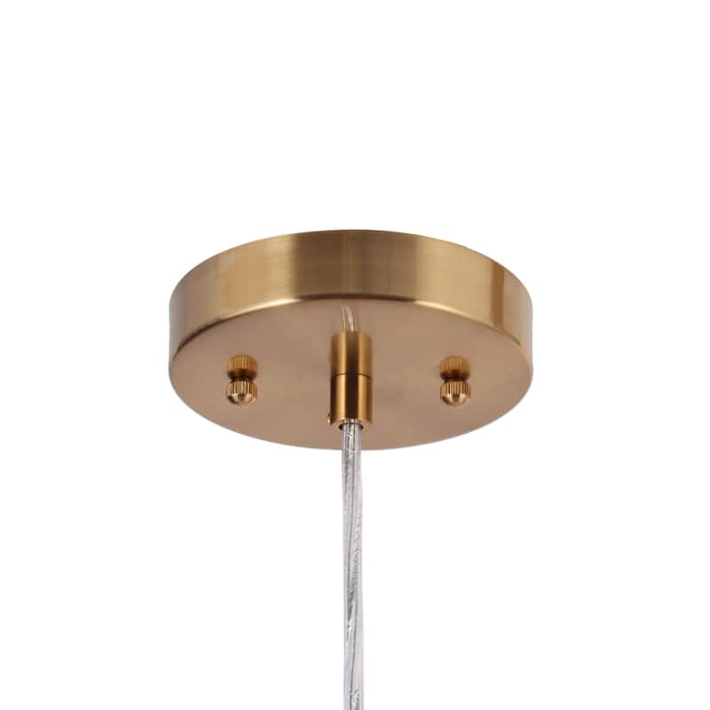 Blobfish Modern Gold 1-Light Glass Pendant Lights for Kitchen Island - 5.1"D x 18"H - 73"H