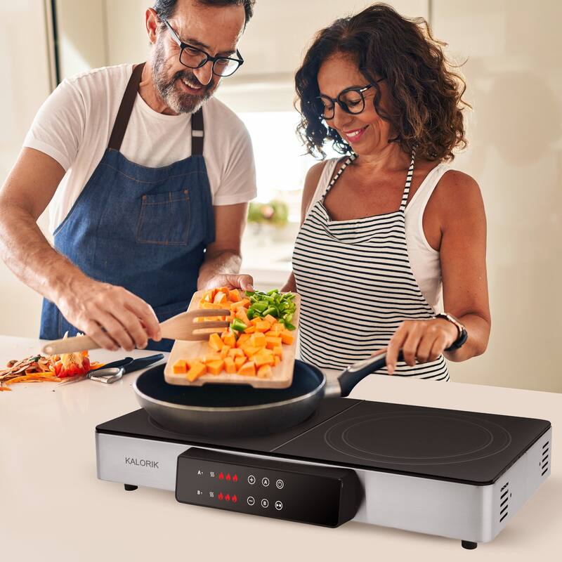 Kalorik MAXX 2-in-1 Electric Griddle & Double Cooktop