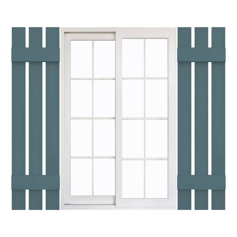 Mid-America Vinyl, Standard Size Three Board Spaced Shutters - 12"W x 47"H - 004 - Wedgewood Blue