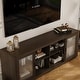 preview thumbnail 24 of 29, Vintage TV Cabinet Buffet Cabinet Entertainment Center Gray Brown