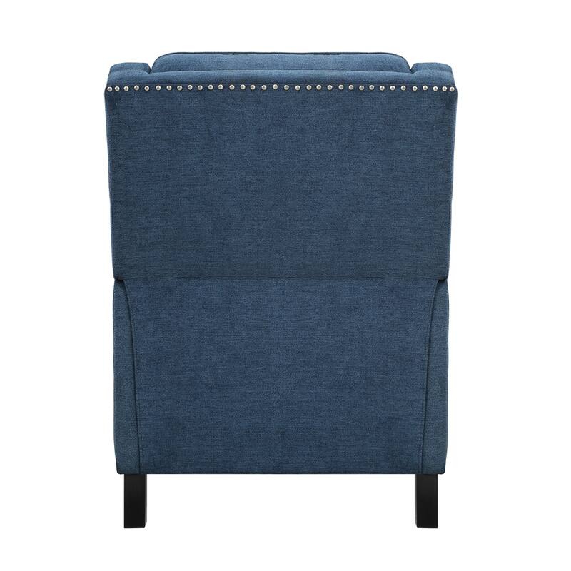 Textured Fabric Upholstered Reclining Chair with Nailhead Trim