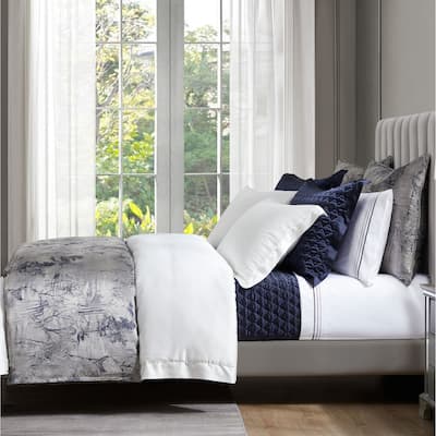 HiEnd Accents High Shine Satin Quatrefoil Quilt Set, 3PC