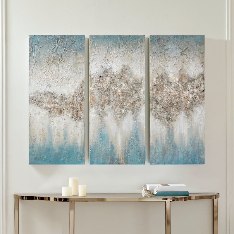 Madison Park Luminous Heavily Embellished 3-piece Canvas Wall Art Set