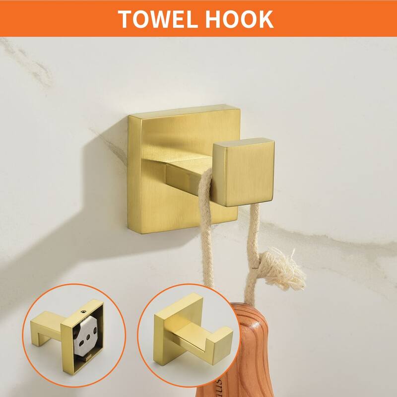 5 Piece Bathroom Hardware Set Wall Mount Bathroom Towel Holder Bar Set Bathroom Fixtures 304 Stainless Steel Bath Accessories