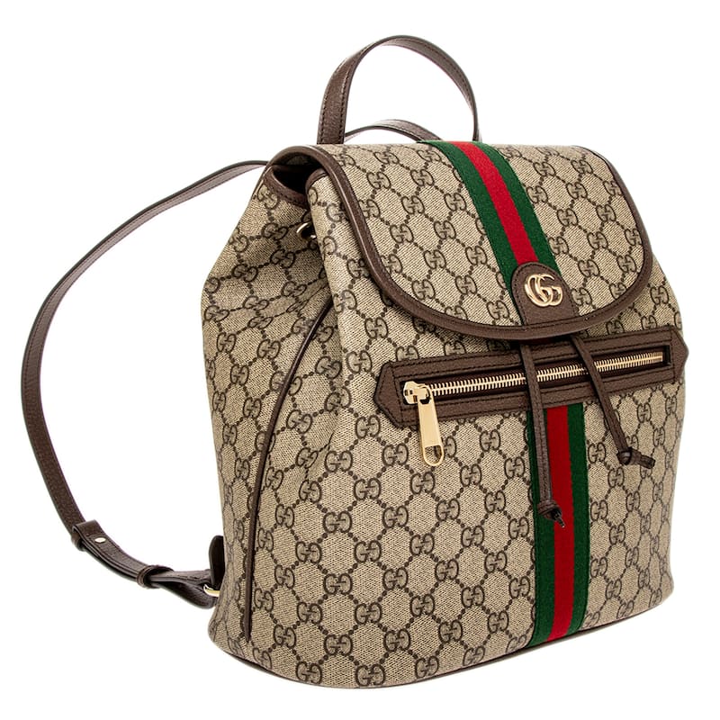 Gucci Ophidia Medium Backpack - Beige and Dark Brown with Multicolor