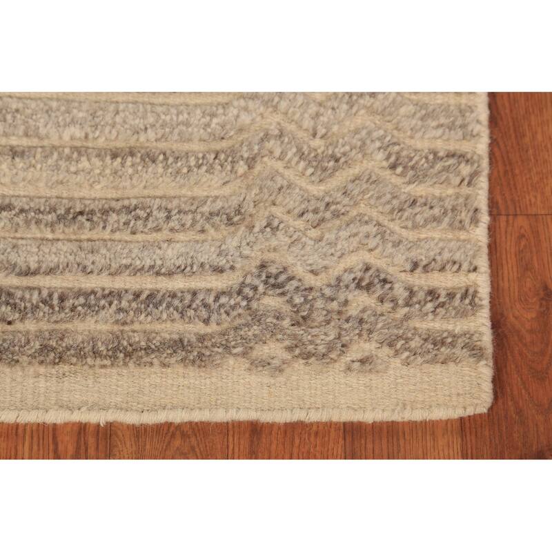 Stripe Moroccan Indian Rug Hand-Knotted Wool Carpet - 2'0"x 3'0"