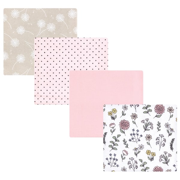 slide 1 of 1, Hudson Baby Infant Girl Cotton Poly Flannel Receiving Blankets, Dandelion Wish, One Size - Dandelion Wish - One Size One Size - Dandelion Wish