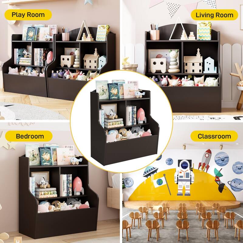 3-Tier Toy Storage Cabinet and Bookcase