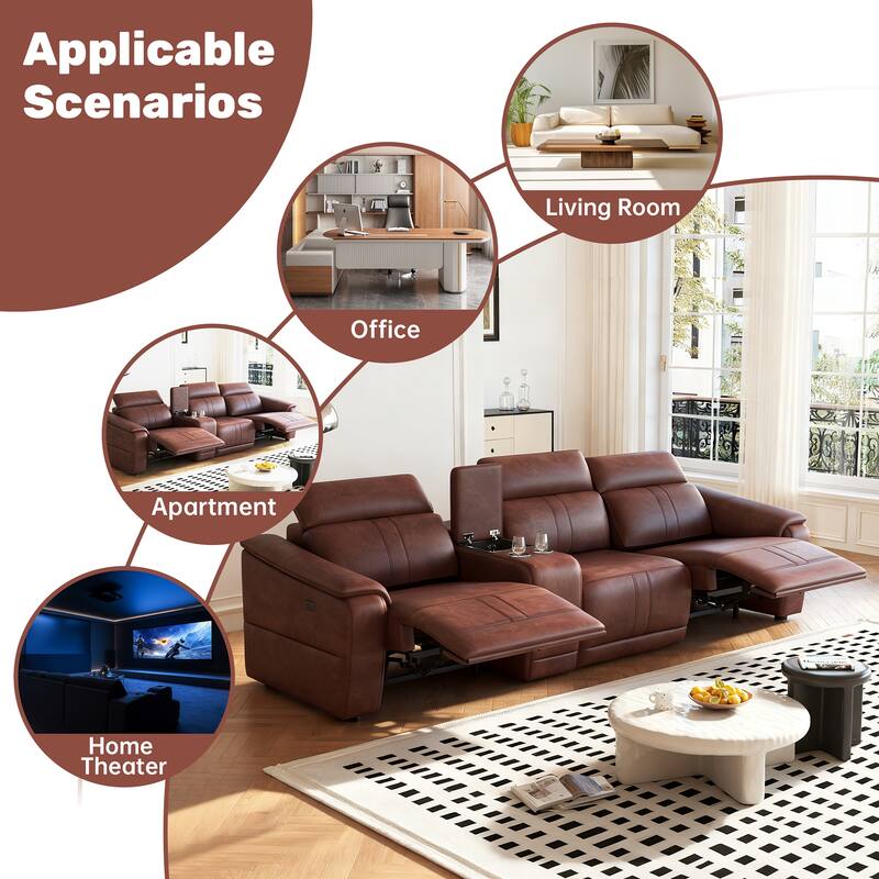 Power Recliner 3-Piece Loveseat Set with Storage Console