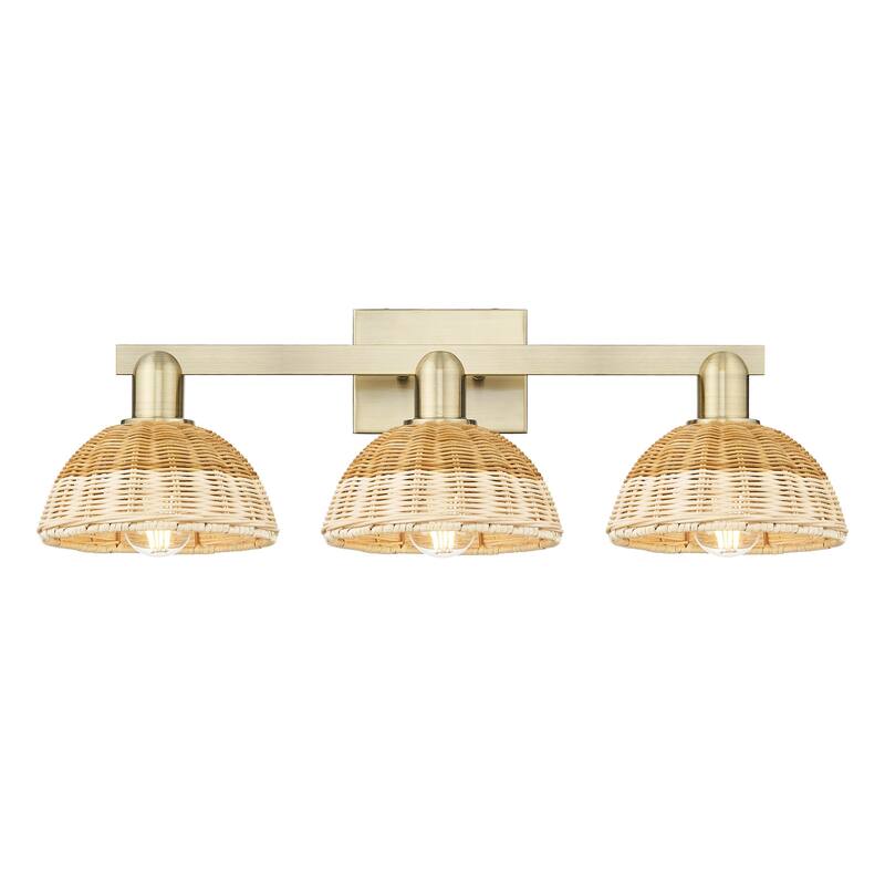 Innovations Lighting 716-3W-12-26 Natural Ballston Dome Vanity Natural - Antique Brass / Natural