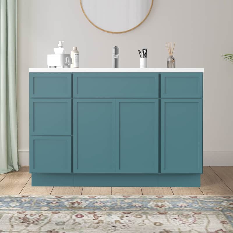 Vanity Art 63" Birch Freestanding Bathroom Vanity Cabinet without Top - Green