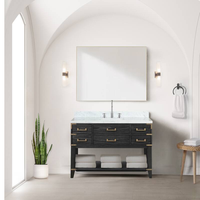 Lexora Norwalk Bath Vanity and Carrara Marble Top