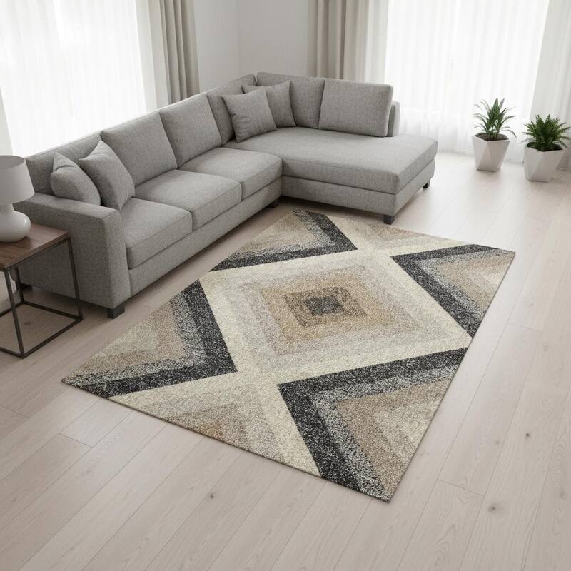 HomeRoots Geometric Modern Rectangle Area Rug - 8' X 11' - 8' X 11'