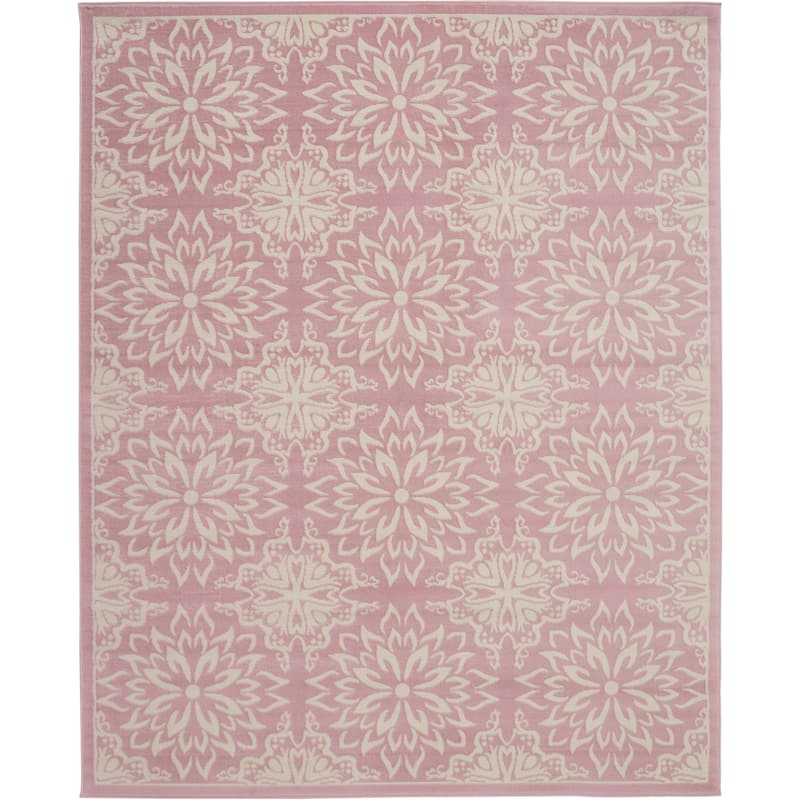 Nourison Jubilant Floral Medallion Area Rug - 7' 10" x 9' 10" - Pink