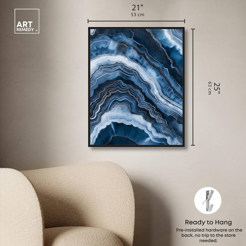 Azure Abyss Layers Canvas by Art Remedy