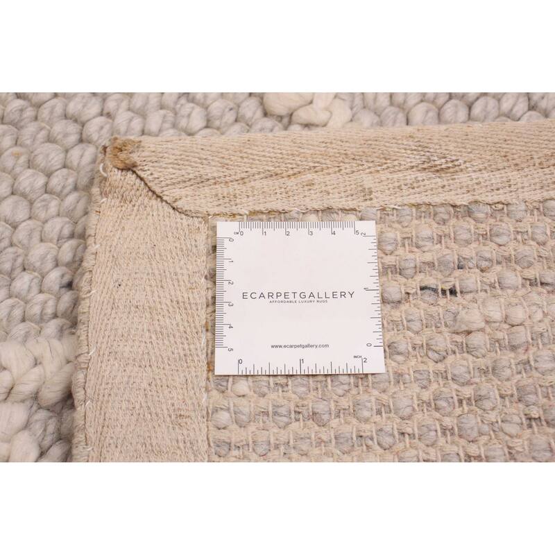 ECARPETGALLERY Braid weave Sienna Grey Wool Rug - 4'1 x 3'10