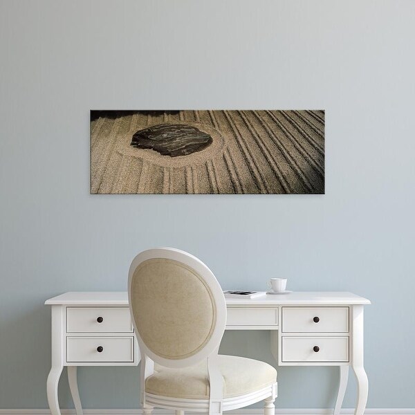 Easy Art Prints Panoramic Images's 'Pattern on sand around a rock at a temple, Ginkaku