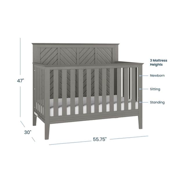 dimension image slide 1 of 3, Child Craft Atwood 4-in-1 Convertible Baby Crib - N/A