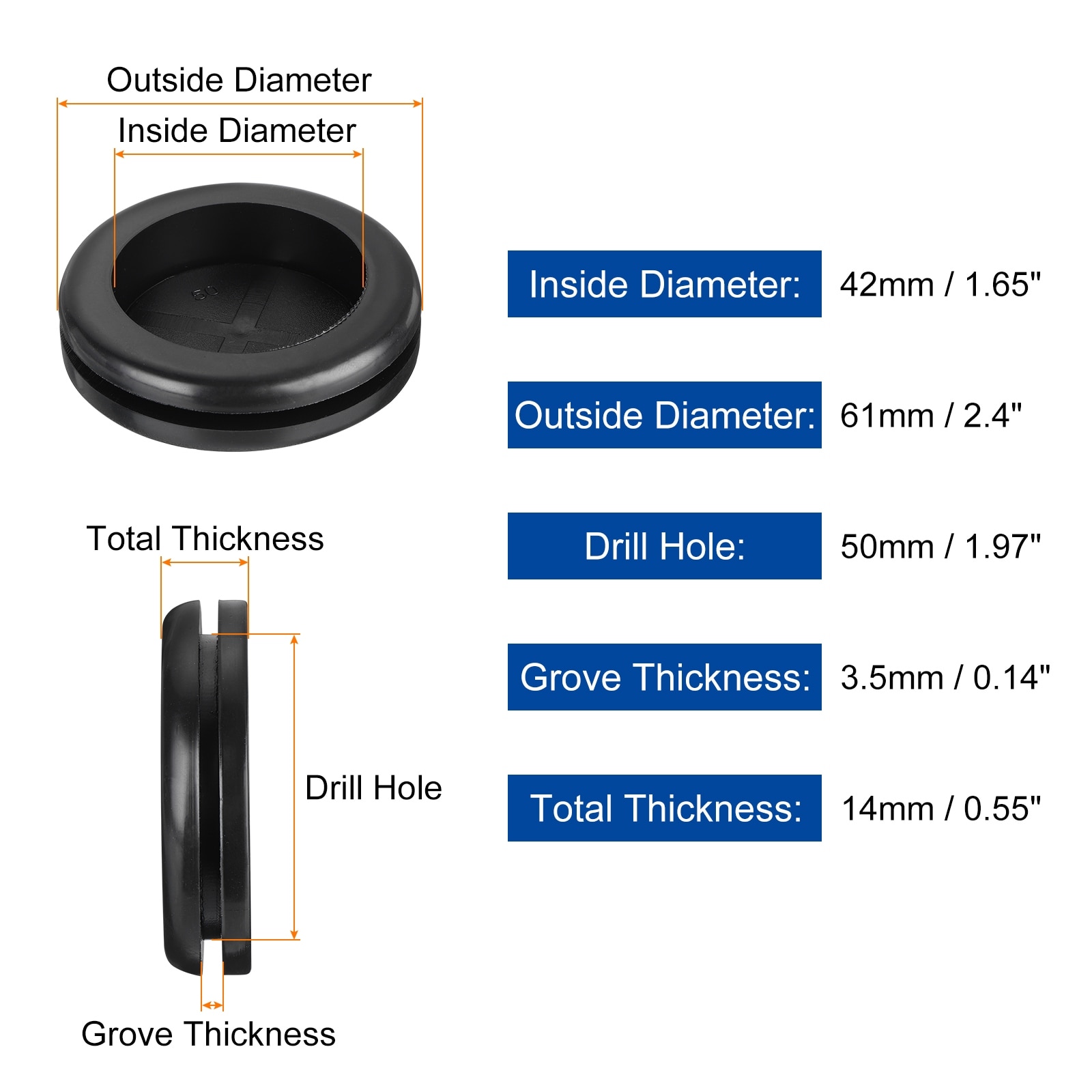 Rubber Grommets Double Sided Hole Plugs Ring Gasket for Firewall Cable Wire Protecting