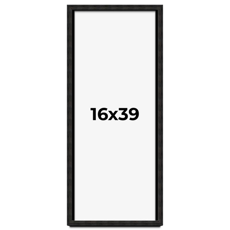16x39 Shadow Box Black Rustic Barnwood Display Frame | 1.125 Inch