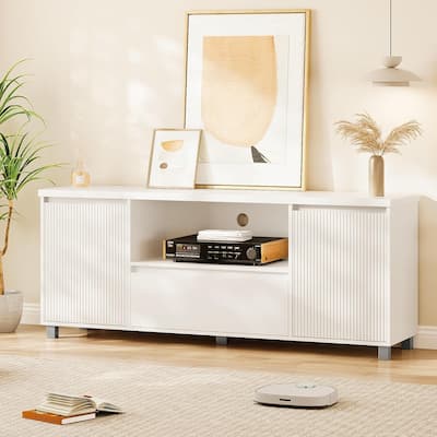 Modern Fluted TV Stand for TVs Up to 70" for Living Room - N/A