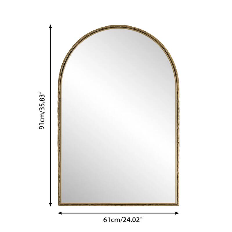 Gold Arched Wall Mirror - Bathroom Vanity & Home Decor