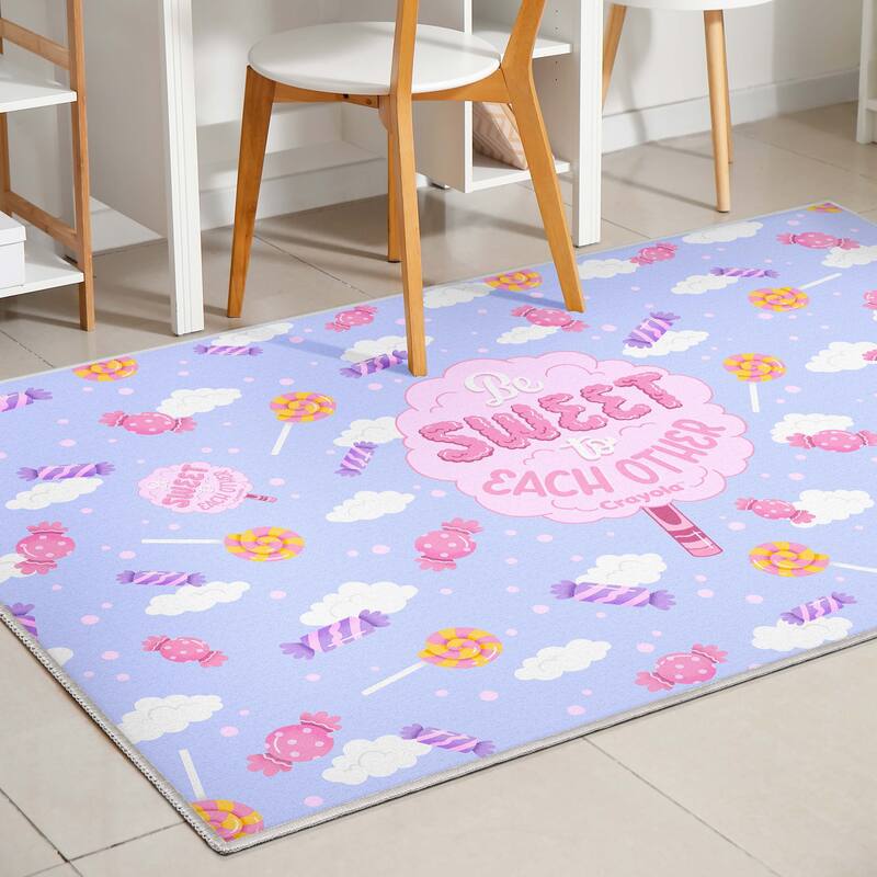 Crayola Be Sweet Lilac Area Rug By Well Woven