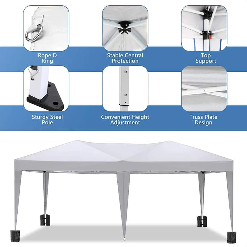 10'x20' Folding Canopy with 6 Removable Sidewalls Outdoor Event Shelter UPF 50+ Gazebo Portable Tents for Parties Beach Camping