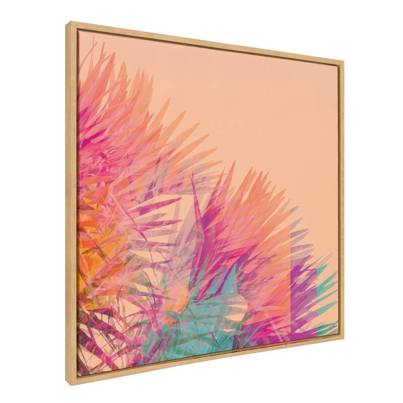 Kate and Laurel Sylvie Sun Burn 2 Framed Canvas by Alicia Bock - 30x30 - Natural