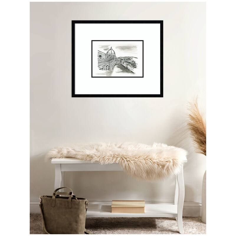 Kate and Laurel Postcard Florence by Teju Reval Framed Wall Art Print