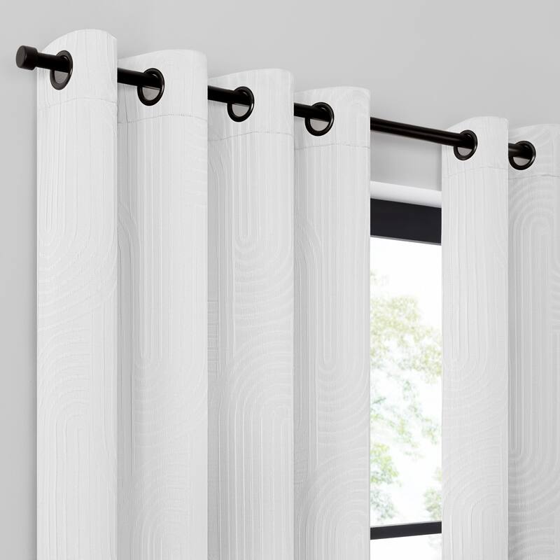 Umbra Ulysses Wave Geometric Light Filtering Grommet Curtain Panel