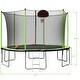 preview thumbnail 14 of 18, 12Ft Trampoline with Basketball Hoop Inflator and Ladder, Kids Family Recreational Trampoline for Backyard Teens