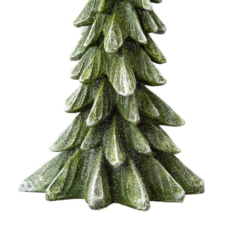 Glitzhome 14.75"H Resin Christmas Table Tree Holiday Decor