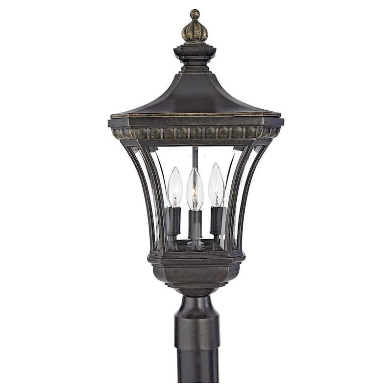 Devon 3-Light Outdoor Post Lantern in Imperial Bronze - Imperial Bronze