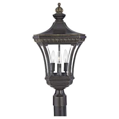 Devon 3-Light Outdoor Post Lantern in Imperial Bronze