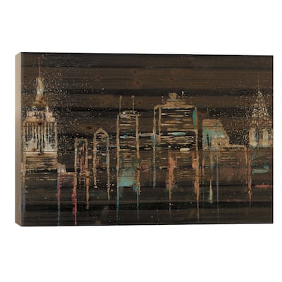 Cityscape Print On Wood by James Wiens - Multi-Color